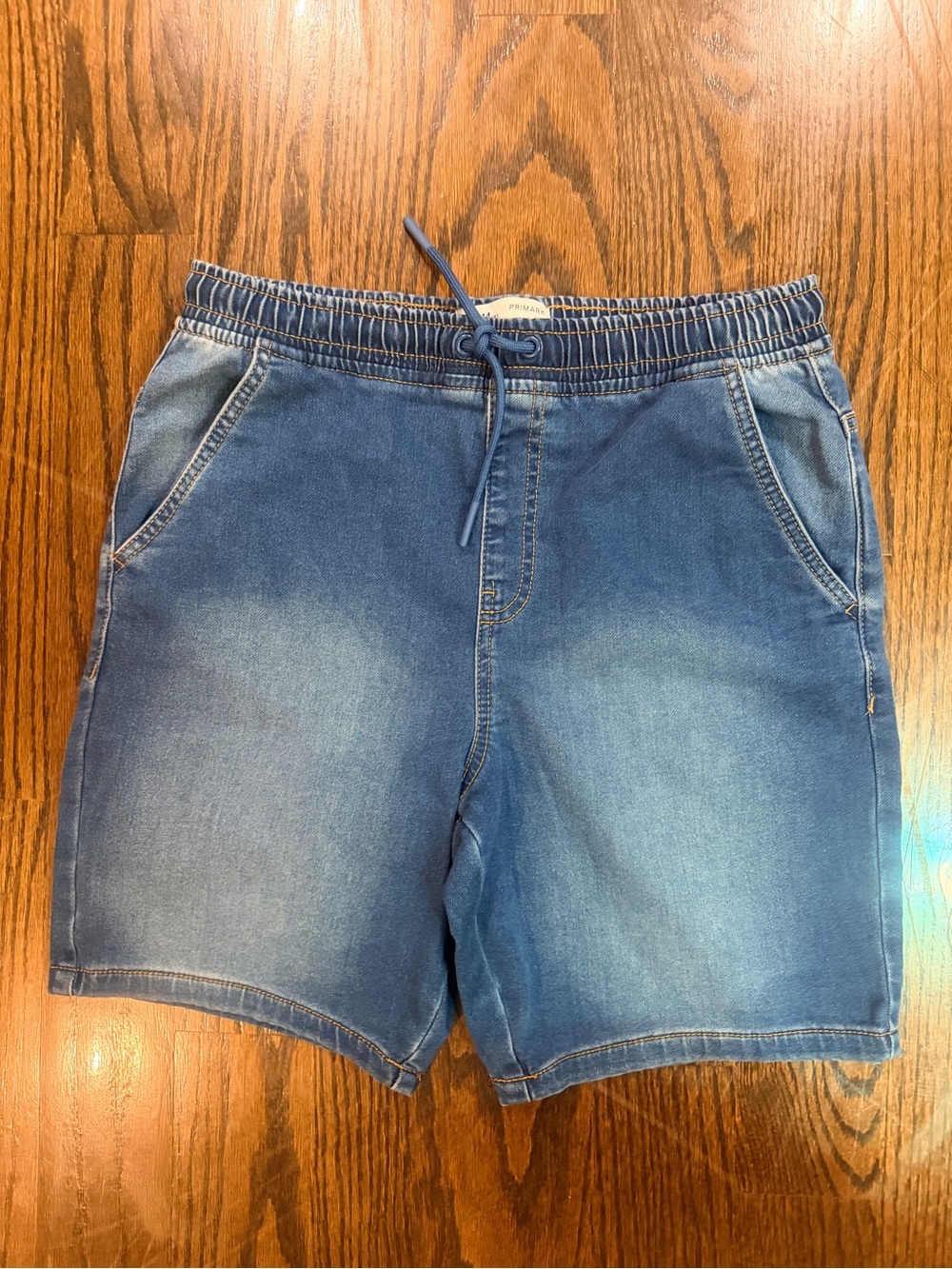 Primark Boys Faded Blue Denim Drawstring Shorts
